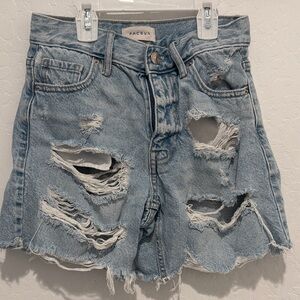 PacSun Ripped Light Blue Jean Shorts